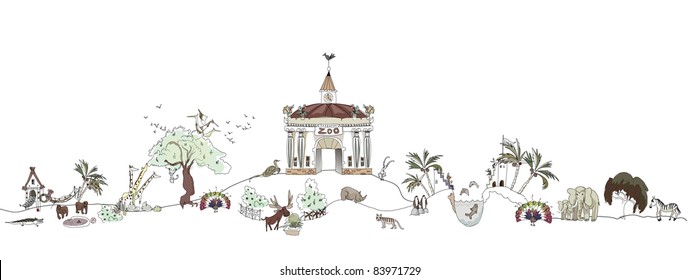 Zoo adventure illustration