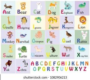 Cartoon Animal Alphabet Images Stock Photos Vectors Shutterstock