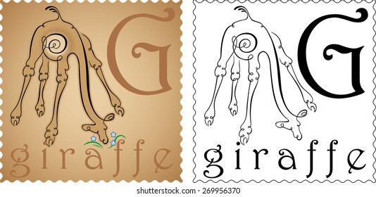 zoo alphabet giraffe
