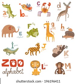 Zoo alphabet in vector part 1