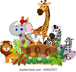 zoo and the animal cartoon