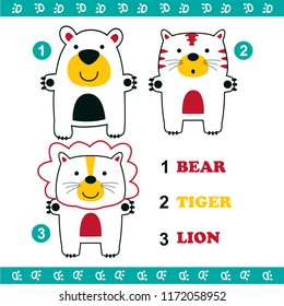 zoo animal funny cartoon,vector illustration
