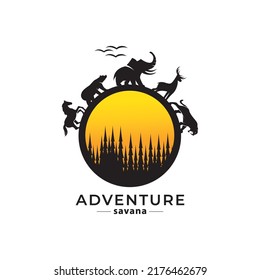 plantilla vectorial de logotipo de animales zoológicos.