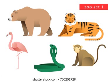 zoo animal vector icon logo set 1