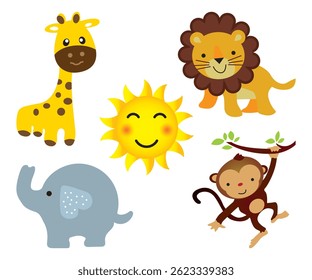 Zoo Animals Cartoon Illustration Vector