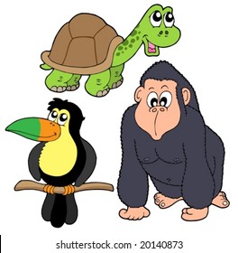 Zoo Animals collection 4 - vector illustration.