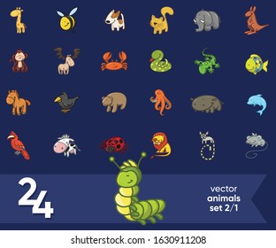 zoo animals cute cartoon set element