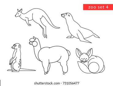 zoo animals vector icon logo set 4