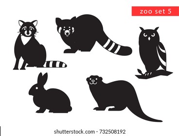 zoo animals vector logo icon set 5