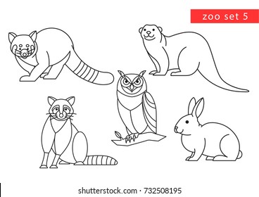 zoo animals vector logo icon set 5