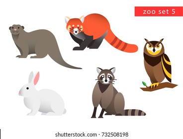 zoo animals vector logo icon set 5