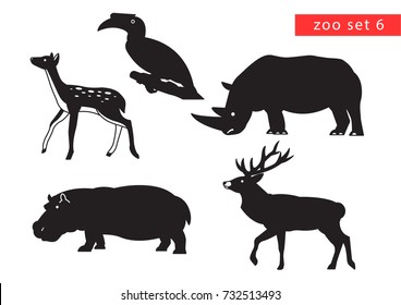 zoo animals vector logo icon set 6
