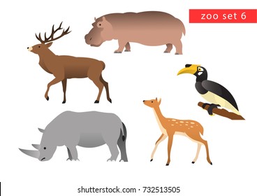 zoo animals vector logo icon set 6