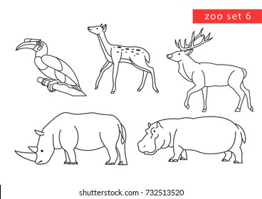 zoo animals vector logo icon set 6
