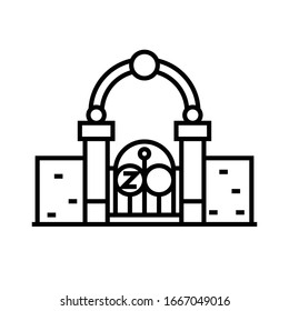 Zoo arc line icon, concept sign, outline vector illustration, linear symbol.