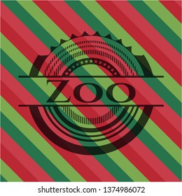 Zoo christmas emblem background.