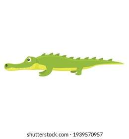 Icono de cocodrilo zoológico. Caricatura del icono del vector del cocodrilo zoológico para el diseño web aislado en fondo blanco