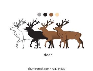 zoo deer vector icon logo