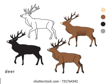 zoo deer vector icon logo