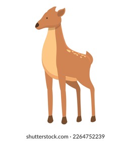 Zoo doe icon cartoon vector. Forest animal. Cute nara