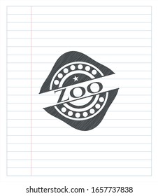 Zoo drawn with pencil strokes. Vector Illustration. Detailed.