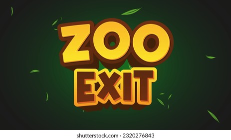 Zoo Exit 3D Text Jungle Style for Zoo Signage