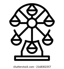 Zoo ferry wheel icon outline vector. Pass card. Safari travel