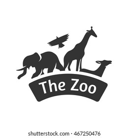 Zoo gate icon in single grey color. Animal jungle park safari