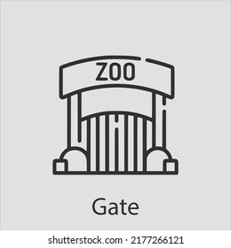 Zoo Gate  Icon Vector Icon.Editable Stroke.linear Style Sign For Use Web Design And Mobile Apps,logo.Symbol Illustration.Pixel Vector Graphics - Vector