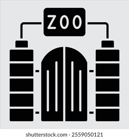 Zoo gate Isolated vector illustration