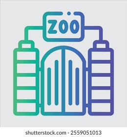 Zoo gate Isolated vector illustration