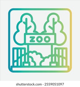 Zoo gate Isolated vector illustration