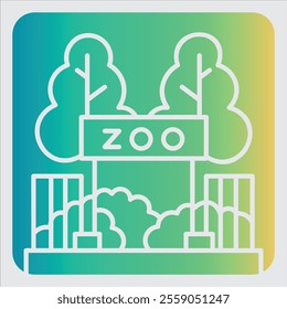 Zoo gate Isolated vector illustration