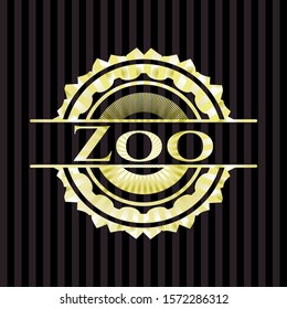 Zoo gold emblem or badge. Vector Illustration. Detailed.