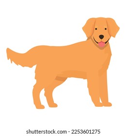 Zoo golden retriever icon cartoon vector. Canine pet. Happy portrait