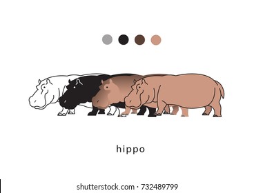 zoo hippo vector icon logo
