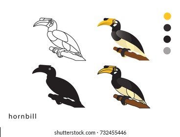 zoo hornbill vector icon logo