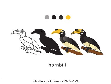 Zoo Hornbill Vector Icon Logo