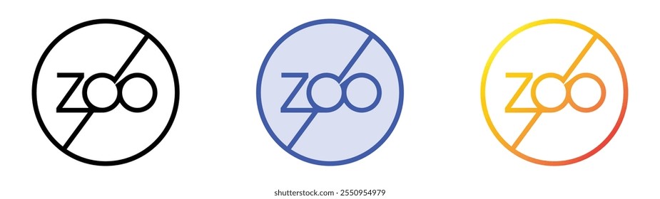 zoo icon. Linear, Blue Fill and Gradient Style Design Isolated On White Background