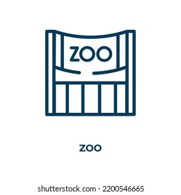 Zoo icon. Linear vector illustration from zoo collection. Outline zoo icon vector. Thin line symbol for use on web and mobile apps, logo, print media.
