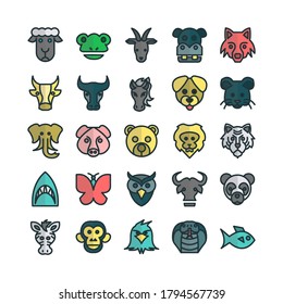 Zoo icon set vector flat line for website, mobile app, presentation, social media. Suitable for user interface and user experience.