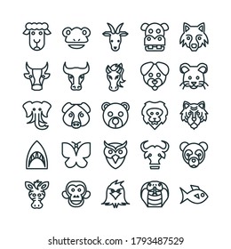 Zoo icon set vector line for website, mobile app, presentation, social media. Suitable for user interface and user experience.