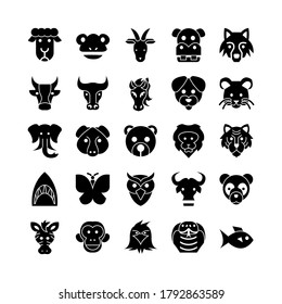 Zoo icon set vector solid for website, mobile app, presentation, social media. Suitable for user interface and user experience.