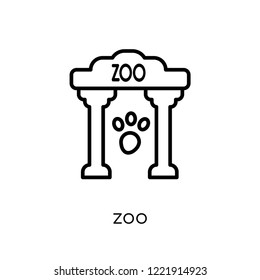zoo icon. Trendy modern flat linear vector zoo icon on white background from thin line Entertainment collection, outline vector illustration