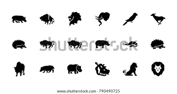 Zoo Icons Set 18 Editable Filled Stock Vector (Royalty Free) 790490725 ...