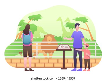 Zoo Illustration, Wildlife Animal Park. This illustration can be use for website, landing page, web, app, and banner.