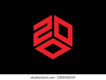 ZOO Initial Monogram Letter 200 Logo Design Vector Template z o o Cube Polygon Letter Logo Design