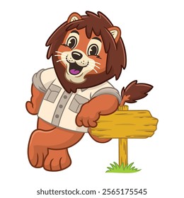 Zoo Keeper Lion Mascot Character