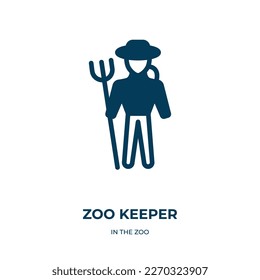 zoo keeper vector icon. zoo keeper, zoo, keeper filled icons from flat in the zoo concept. Isolated black glyph icon, vector illustration symbol element for web design and mobile apps