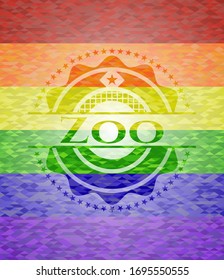 Zoo lgbt colors emblem. Vector Illustration. Mosaic.